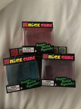Set of 3 Needoh Nice Cubes - pink, blue, purple